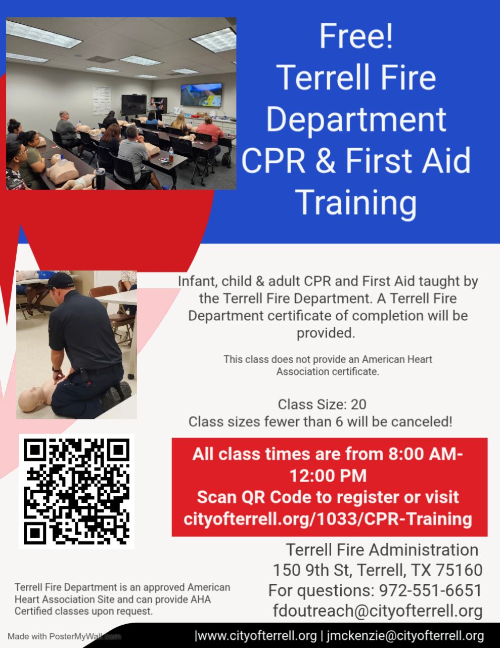 CPR  First Aid Training Center Flyer - 2026